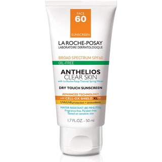 La RochePosay Anthelios 60 Clear Skin Dry Touch Sunscreen on white background