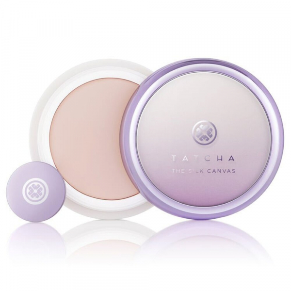 Tatcha The Silk Canvas in lavender plastic packaging on white background 